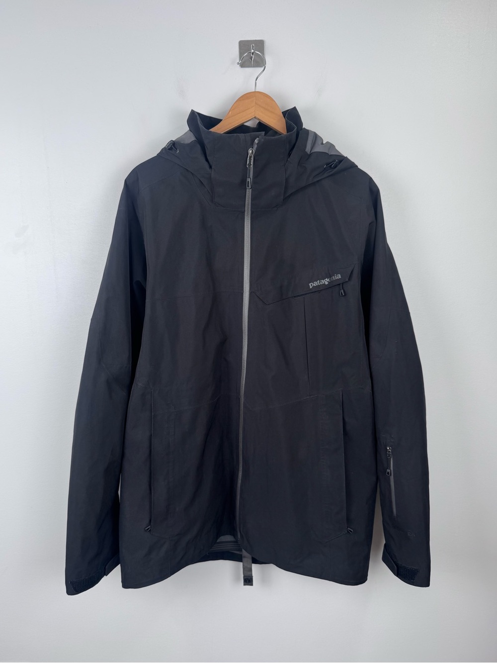 Patagonia Men Powder Bowl Gore Tex Black Waterproof Recco Snow Jacket Size M